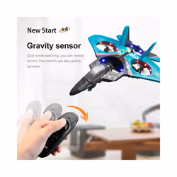 V17 RC Remote Control Airplane 2.4G Remote Control Fighter Hobby Plane - V17-Blue-1 Battery