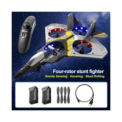 V17 RC Remote Control Airplane 2.4G Remote Control Fighter Hobby Plane - V17-Grey-2 Battery