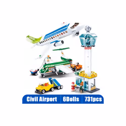 City High-tech Airport Airbus Airplane Aircraft Plane Brinquedos Avion - 731pcs no box