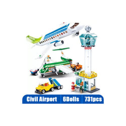City High-tech Airport Airbus Airplane Aircraft Plane Brinquedos Avion - 731pcs no box