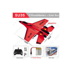 SU35 RC Plane With LED Lights Aircraft Remote Control Flying Model Glider - SU35 Blue 1B Box