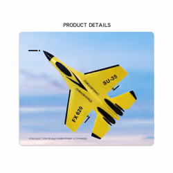 SU35 RC Plane With LED Lights Aircraft Remote Control Flying Model Glider - SU35 Yellow 1B Box
