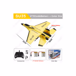 SU35 RC Plane With LED Lights Aircraft Remote Control Flying Model Glider - SU35 Blue 2B Box