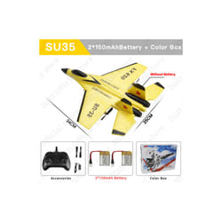 SU35 RC Plane With LED Lights Aircraft Remote Control Flying Model Glider - SU35 Blue 2B Box
