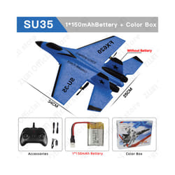 RC Plane SU35 2.4G With LED Lights Aircraft Remote Control Flying Model - China, SU35 Blue 1B Box