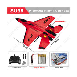 RC Plane SU35 2.4G With LED Lights Aircraft Remote Control Flying Model - China, SU35 Red 1B Box