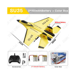 RC Plane SU35 2.4G With LED Lights Aircraft Remote Control Flying Model - China, SU35 Yellow 2B Box