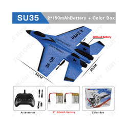 RC Plane SU35 2.4G With LED Lights Aircraft Remote Control Flying Model - China, SU35 Blue 2B Box