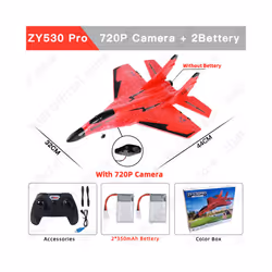 RC Plane SU35 2.4G With LED Lights Aircraft Remote Control Flying Model - China, ZY530 720P Red 2B