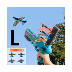Large Airplane Launcher Bubble Catapult With 6 Small Plane Toy Funny Airplane - L gun and 4pcs plane