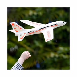 Hand Launch Foam Airplane Flying Toy Glider Fun for Outdoor Garden - Red