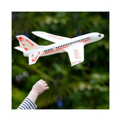Hand Launch Foam Airplane Flying Toy Glider Fun for Outdoor Garden - Red