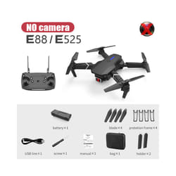 E88Pro RC Drone 4k Profesional with Hd Camera Wide Angle HD Camera Foldable - Black No camera 1B