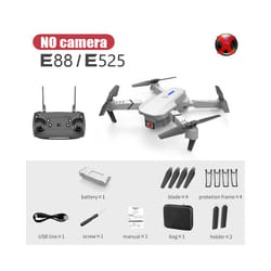 E88Pro RC Drone 4k Profesional with Hd Camera Wide Angle HD Camera Foldable - White No camera 1B
