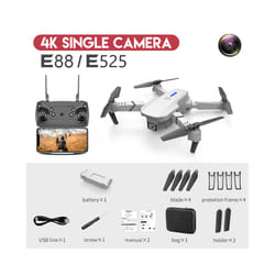 E88Pro RC Drone 4k Profesional with Hd Camera Wide Angle HD Camera Foldable - 4K single lens-1b