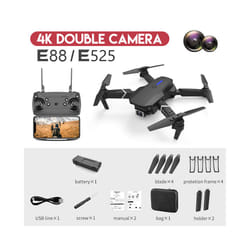 E88Pro RC Drone 4k Profesional with Hd Camera Wide Angle HD Camera Foldable - 4K 2 lens-1b