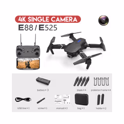 E88Pro RC Drone 4k Profesional with Hd Camera Wide Angle HD Camera Foldable - 4K single lens-3b