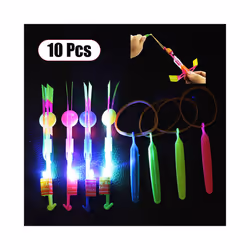 10PCS Outdoor Slingshot Toys Shining Rocket Flash LED Light Night Kids - 10pcs A