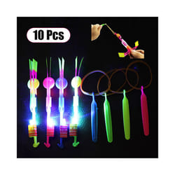 10PCS Outdoor Slingshot Toys Shining Rocket Flash LED Light Night Kids - 10pcs A