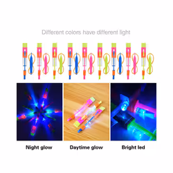 10PCS Outdoor Slingshot Toys Shining Rocket Flash LED Light Night Kids - 10pcs A