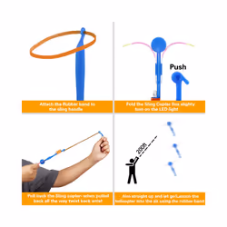 10PCS Outdoor Slingshot Toys Shining Rocket Flash LED Light Night Kids - 10pcs A