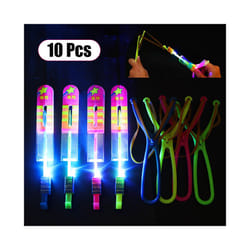 10PCS Outdoor Slingshot Toys Shining Rocket Flash LED Light Night Kids - 10pcs B
