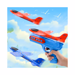 Foam Plane Launcher For Children 8-12M Airplane Gun Catapult Kids Outdoor - Set B-Red gun