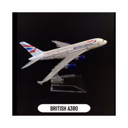Scale 1:400 Metal Aircraft Replica DHL Boeing 757 Airplane Diecast Model - 21.BRITISH A380