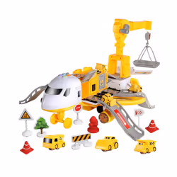 Airplane Toy Plane Toy With Music And Light Transport Cargo Airplane Toy - Yellow, United States