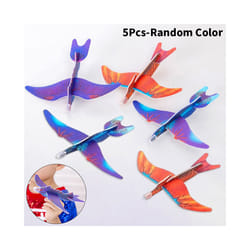 1/5 Pcs Dinosaur Flying Plane Hand Throw Flying Glider Plane Foam Aeroplane - 5Pcs