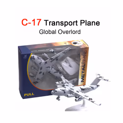 22CM Metal Aircraft Model C-17 Alloy Diecast Transport Airplane Toy Model - Black