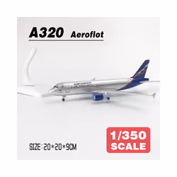 Toy Plane Model 20cm Scale 1:350 Aeroflot A320 A380 Metal Diecast Airplane - With Box-A320