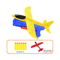 Catapult Glider 10M Foam Plane Soft Bullet Launcher Children Airplane - Blue