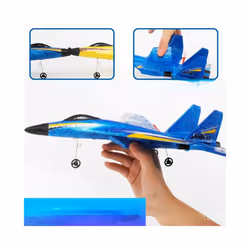 Remote Control Foam Aircraft Land and Air Model Fighter Fixed Wing Glider - Sky Blue