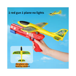 Foam Airplane Launcher Toy EPP Bubble Plane Glider Hand Throw Catapult - 1 red gun 1 plane