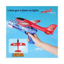 Foam Airplane Launcher Toy EPP Bubble Plane Glider Hand Throw Catapult - 1 blue gun 1 plane