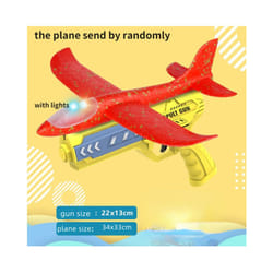 Foam Airplane Launcher Toy EPP Bubble Plane Glider Hand Throw Catapult - 1 yellow gun 2 plane