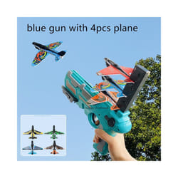 Gun Airplane Launcher Toy Airplane Gun Foam & Plastic Plane for Children - blue gun 4 plane
