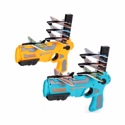 Gun Airplane Launcher Toy Airplane Gun Foam & Plastic Plane for Children - blue gun 4 plane
