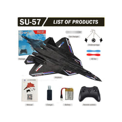 RC Plane SU-57 with Led Light 2.4G Electric Remote Control Glider Radio - Black