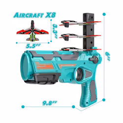 Airplane Toys Boys Outdoor Toys for Kids Ages 4-8 Aircraft Gun Launcher - 14 Planes Set