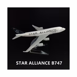 Scale 1:400 Metal Aircraft Model, TURKISH B777 Airplane Diecast Plane - 165. STAR ALLIANCE