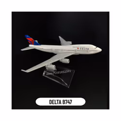 Scale 1:400 Metal Aircraft Model, TURKISH B777 Airplane Diecast Plane - 102.Delta B747