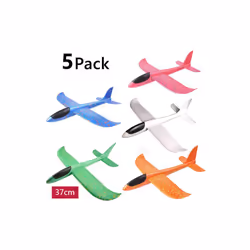 6/10PCS 36CM 48cm Foam Glider Planes Airplanes Hand Throwing Toy Flight - 37cm 5 pcs no lights