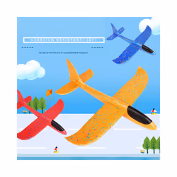 6/10PCS 36CM 48cm Foam Glider Planes Airplanes Hand Throwing Toy Flight - 37cm 5 pcs no lights
