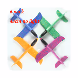 6/10PCS 36CM 48cm Foam Glider Planes Airplanes Hand Throwing Toy Flight - 48cm6pcs no lights