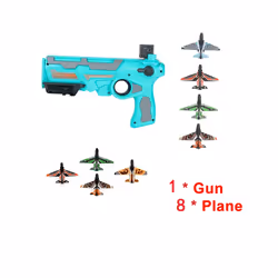 Airplane Launcher Toy Catapult Plane Gun Toy Airplane Aircraft for Children - green gun 8 plane