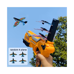 Airplane Launcher Toy Catapult Plane Gun Toy Airplane Aircraft for Children - green gun 8 plane