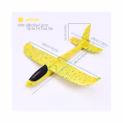 50CM Big Foam Plane Glider Hand Throw Airplane Light Inertial EPP Bubble - 50cm Yellow, China