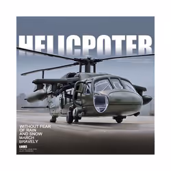 NEW America Black UH-60 Hawk Utility Helicopter Alloy Airplane Model Simulation - Red Foam box